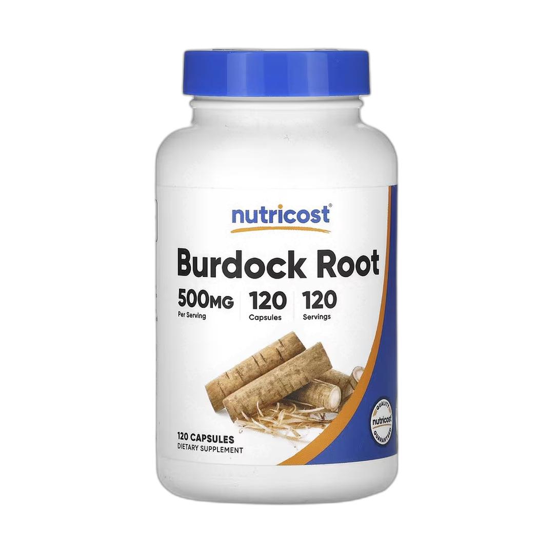 Nutricost, Burdock Root, 500 mg, 120 Capsules front packaging view