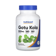 Nutricost, Gotu Kola, 500 mg, 180 Capsules front packaging view