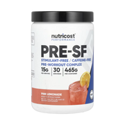Nutricost, Performance, Pre-SF, Stimulant-Free Pre-Workout Complex, Pink Lemonade, 1 lb, 465 g front packaging view