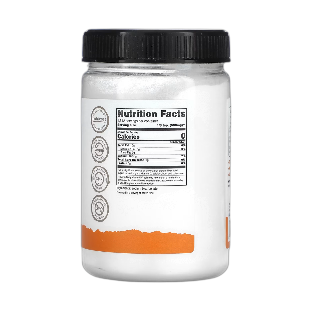 Nutricost, Pantry, Baking Soda, 32 oz, 907 g back packaging view