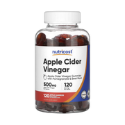 Nutricost, Apple Cider Vinegar Gummies, Apple, 500 mg, 120 Gummies front packaging view