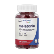 Nutricost, Kids, Melatonin, Ages 4+, Strawberry, 1 mg, 120 Gummies front packaging view