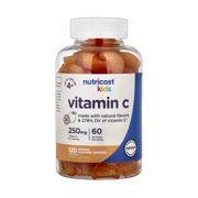 Nutricost, Kids, Vitamin C Gummies, Ages 4+, Orange, 120 Gummies front packaging view