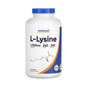 Nutricost, L-Lysine, 1,000 mg , 240 Tablets front packaging view