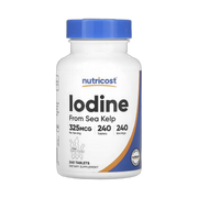 Nutricost, Iodine, 325 mcg, 240 Tablets front packaging view