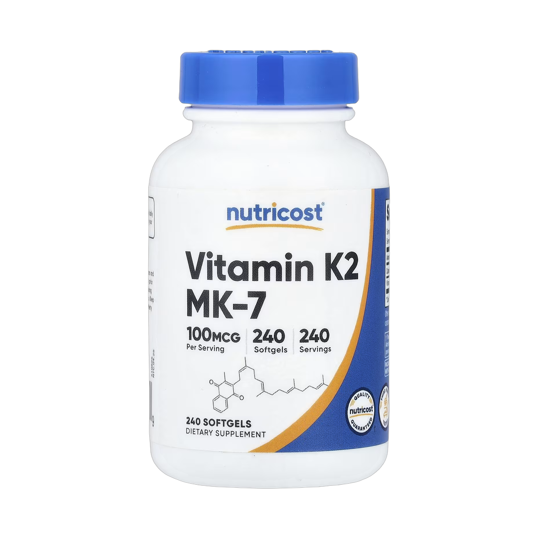 Nutricost, Vitamin K2 MK-7, 100 mcg, 240 Softgels front packaging view