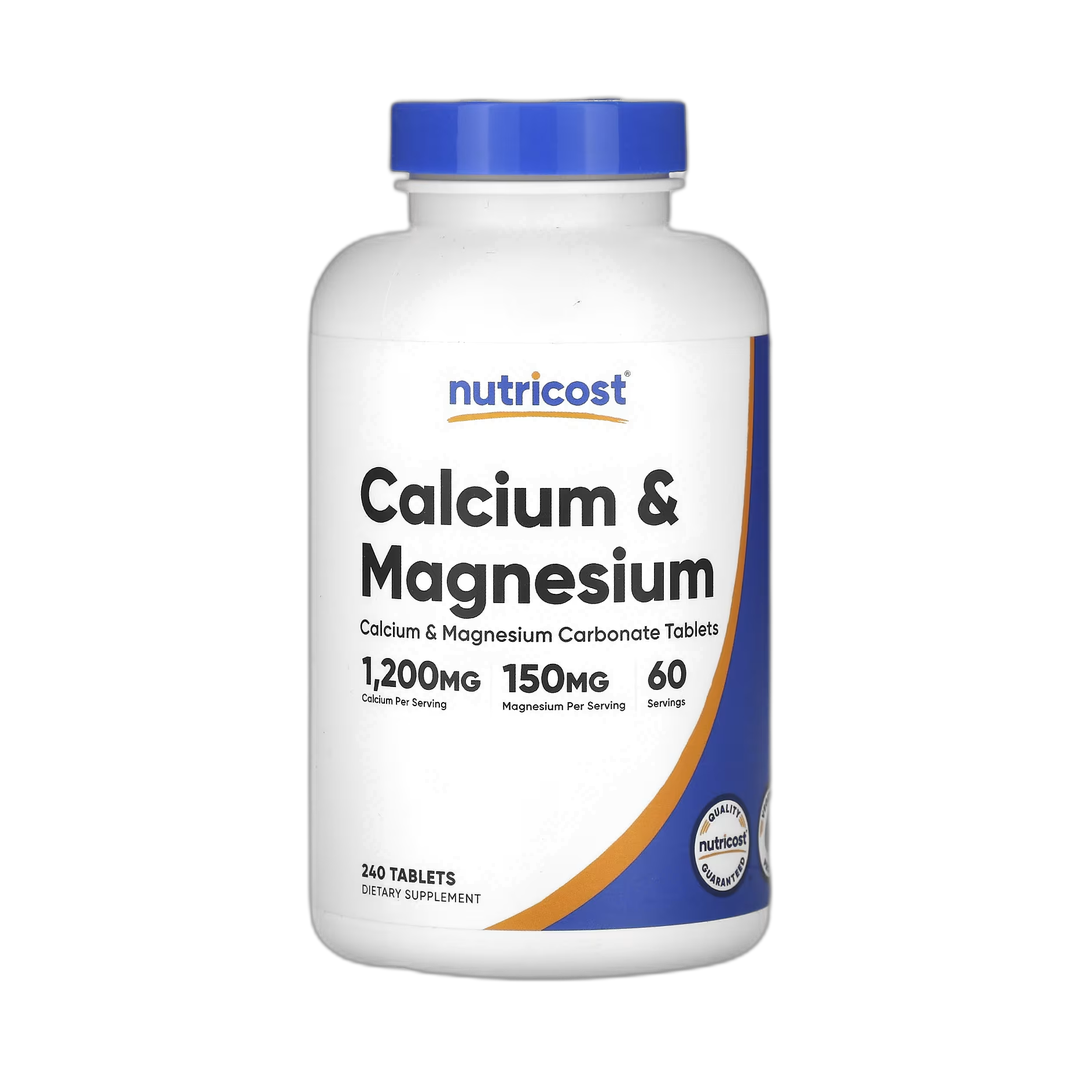 Nutricost, Calcium & Magnesium, 240 Tablets front packaging view