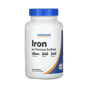 Nutricost, Iron, 65 mg, 240 Tablets front packaging view