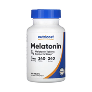 Nutricost, Melatonin, 3 mg, 240 Tablets front packaging view