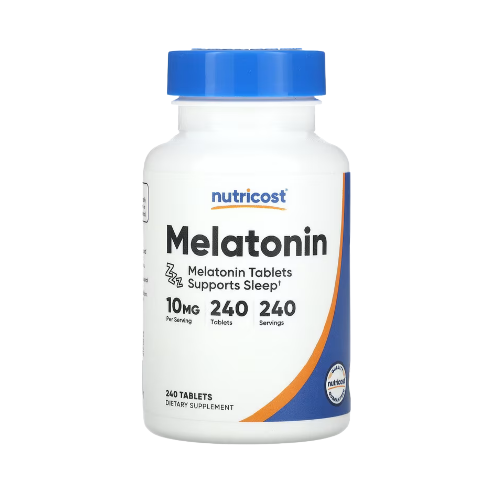 Nutricost, Melatonin, 10 mg, 240 Tablets front packaging view