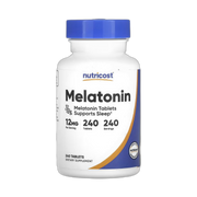 Nutricost, Melatonin, 12 mg, 240 Tablets front packaging view