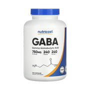 Nutricost, GABA, 750 mg, 240 Capsules front packaging view