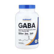 Nutricost, GABA with Vitamin B6, 240 Capsules front packaging view