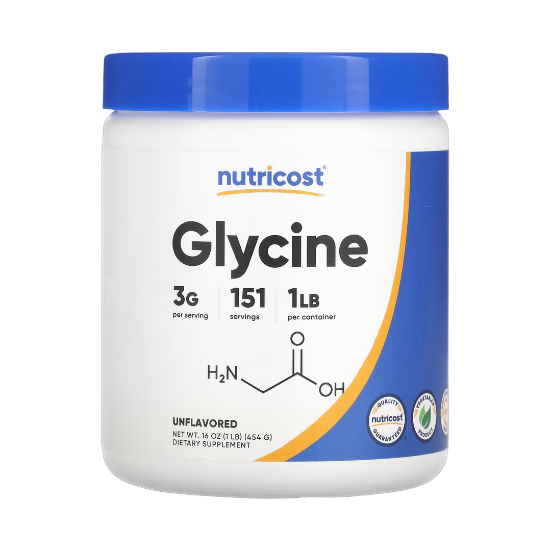 Nutricost, Glycine, Unflavored, 16 oz, 454 g front packaging view