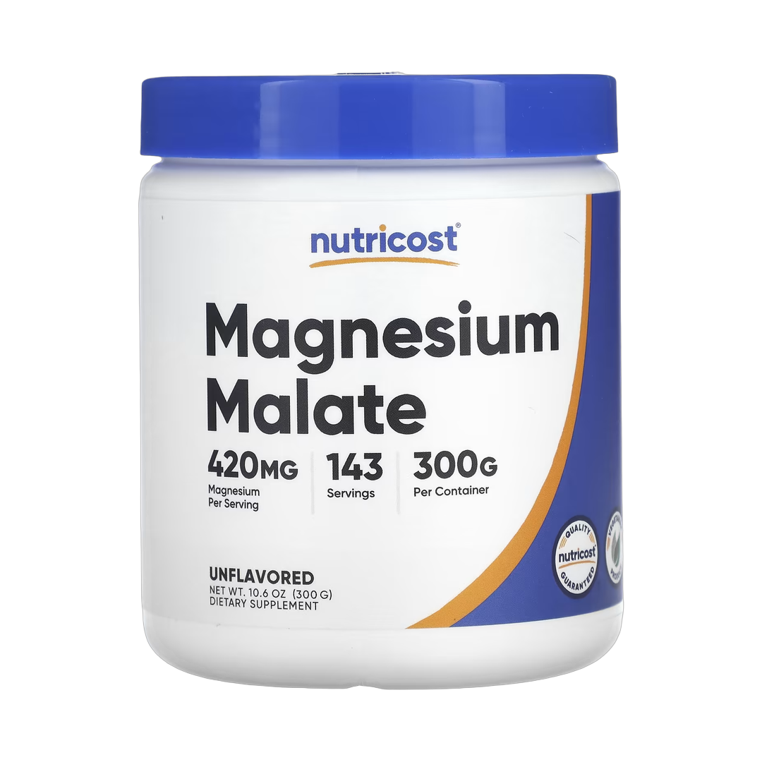 Nutricost, Magnesium Malate, Unflavored, 10.6 oz, 300 g front packaging view