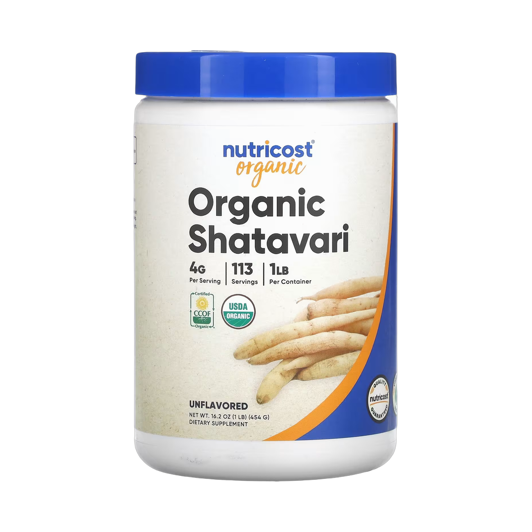 Nutricost, Organic Shatavari, Unflavored, 16.2 oz, 454 g front packaging view
