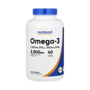 Nutricost, Omega-3, 120 Softgels front packaging view