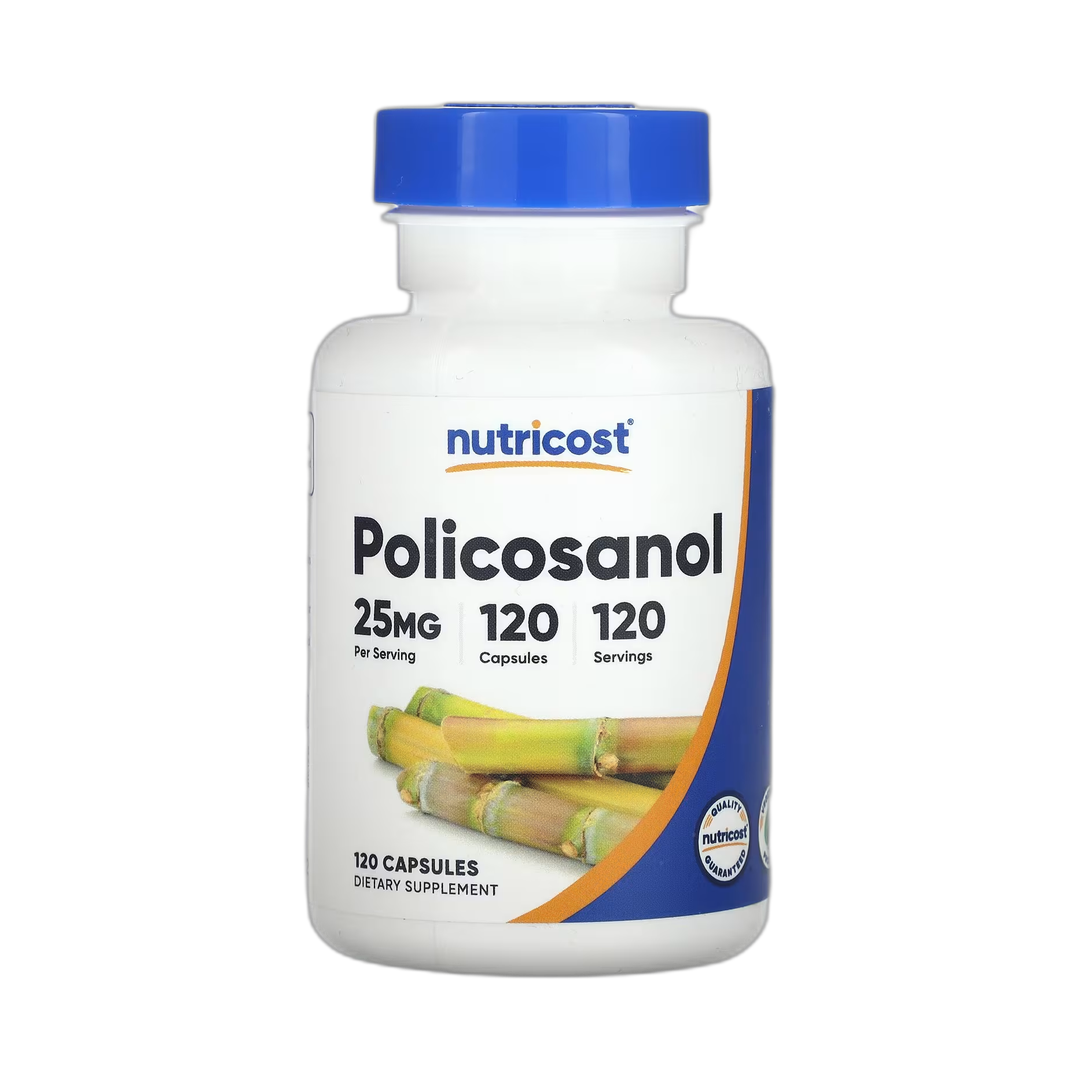 Nutricost, Policosanol, 25 mg, 120 Capsules front packaging view