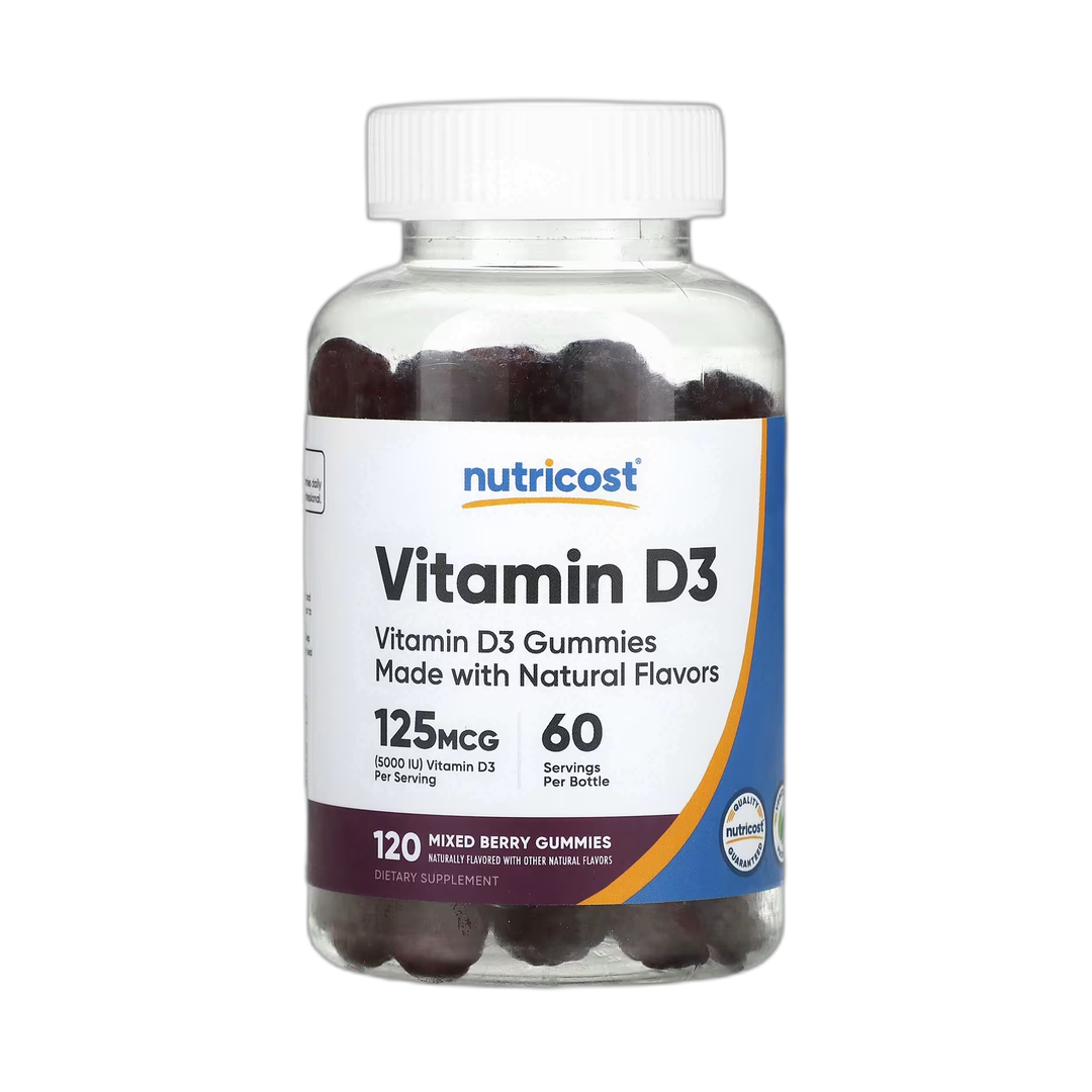 Nutricost, Vitamin D3 Gummies, Mixed Berry, 120 Gummies front packaging view