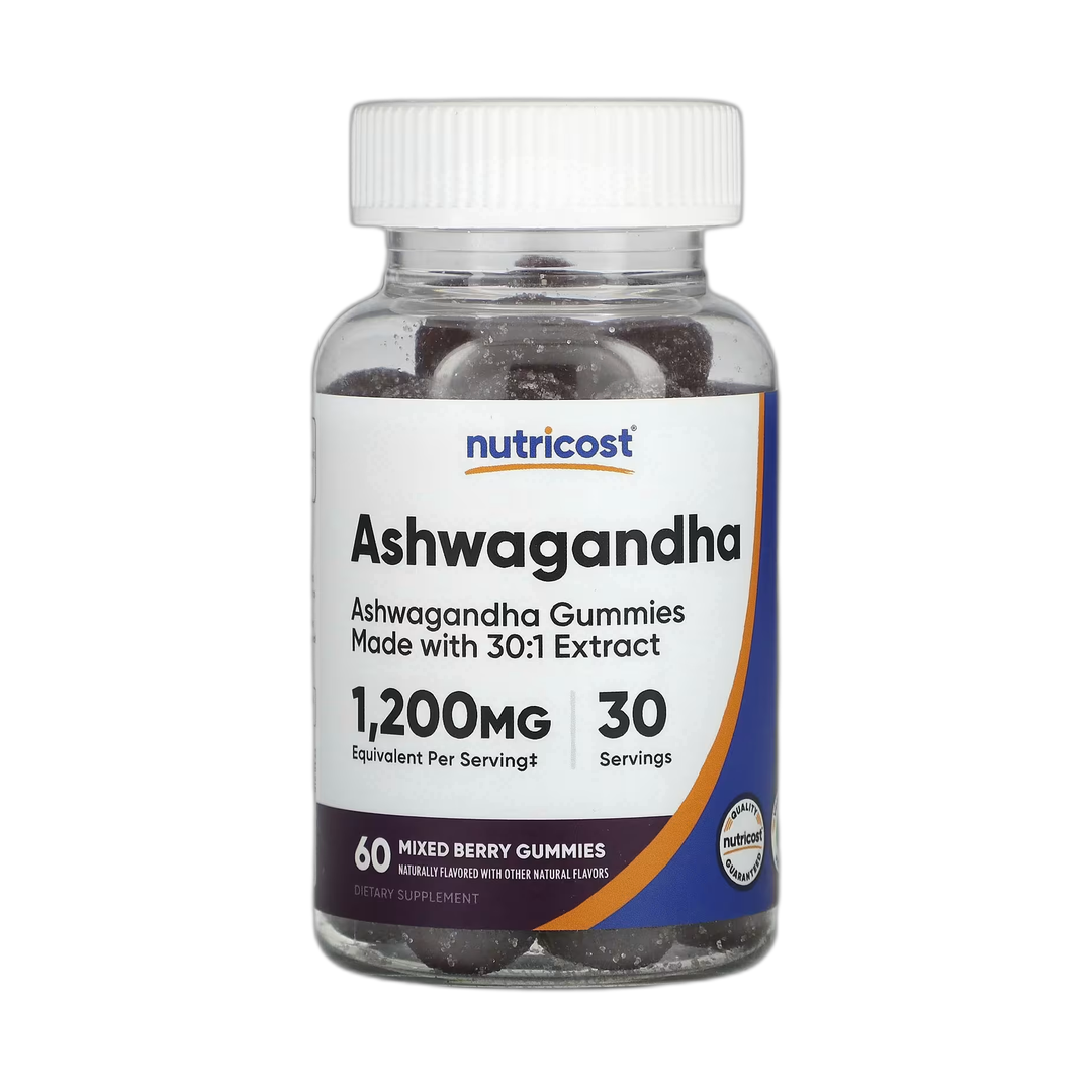 Nutricost, Ashwagandha Gummies, Mixed Berry, 60 Gummies front packaging view