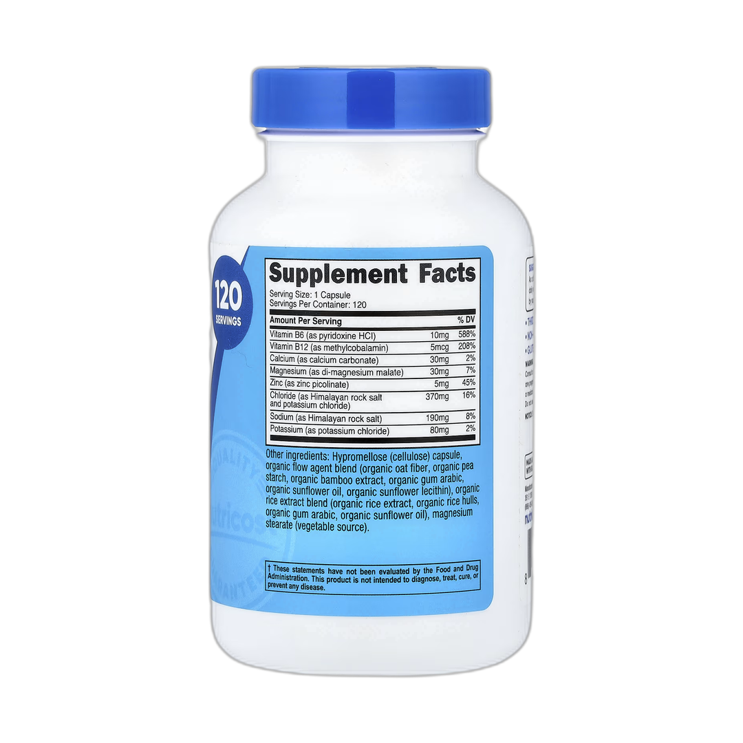 Nutricost, Electrolyte Complex, 120 Capsules back packaging view