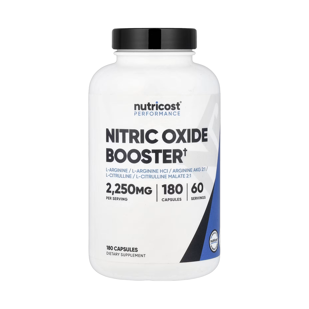 Nutricost, Performance, Nitric Oxide Booster, 180 Capsules front packaging view