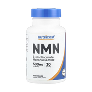 Nutricost, NMN, 500 mg, 60 Capsules front packaging view