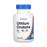 Nutricost, Lithium Orotate, 5 mg, 120 Capsules front packaging view