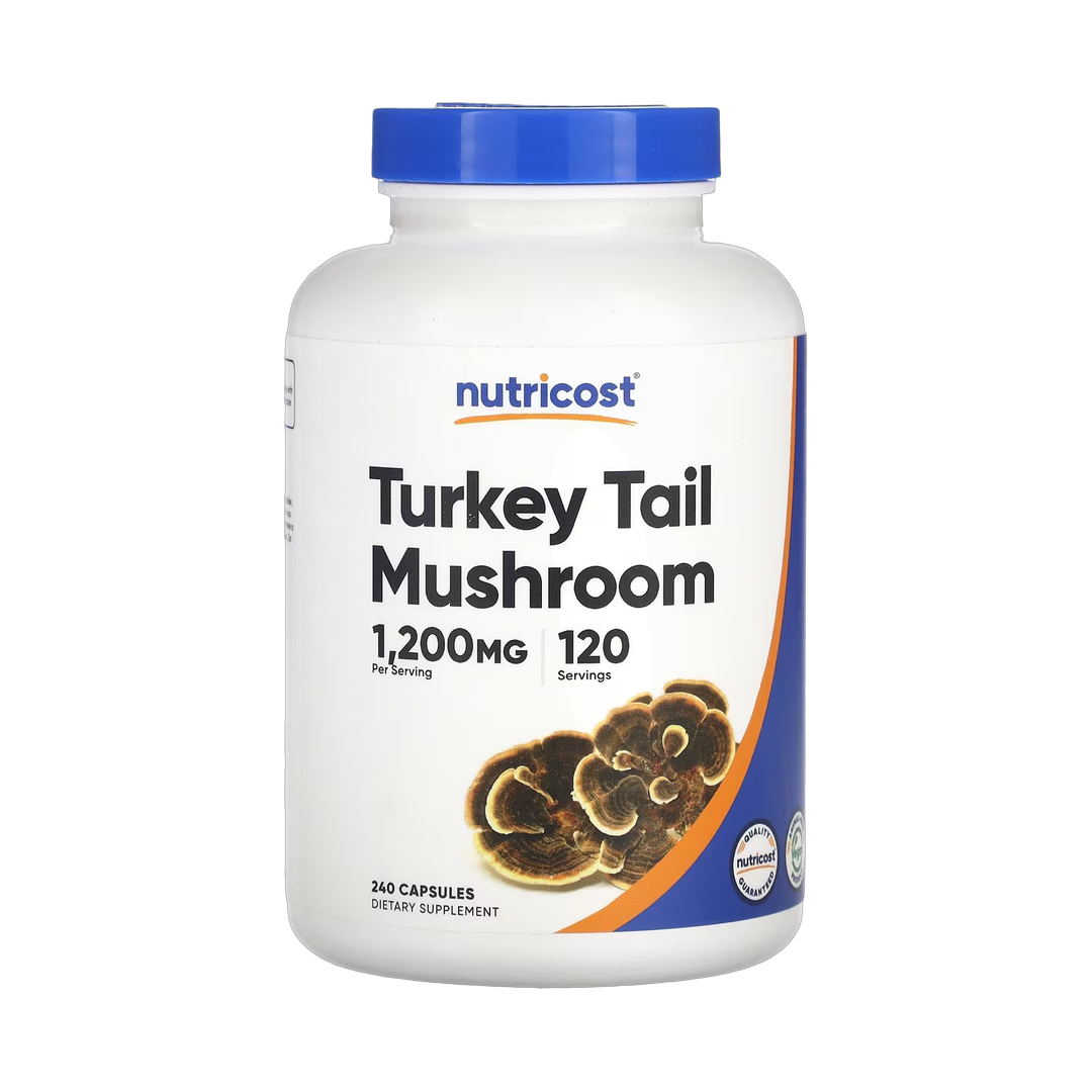 Nutricost, Turkey Tail Mushroom, 240 Capsules front packaging view