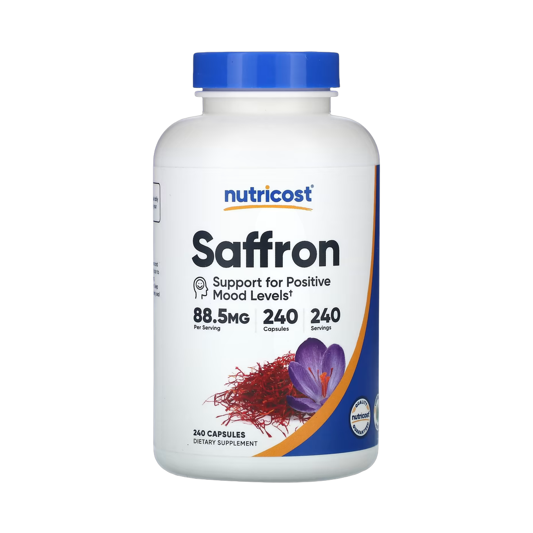 Nutricost, Saffron, 88.5 mg , 240 Capsules front packaging view