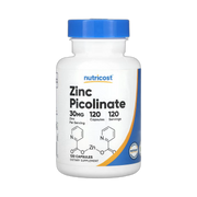 Nutricost, Zinc Picolinate, 30 mg, 120 Capsules front packaging view