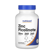 Nutricost, Zinc Picolinate, 30 mg, 240 Capsules front packaging view