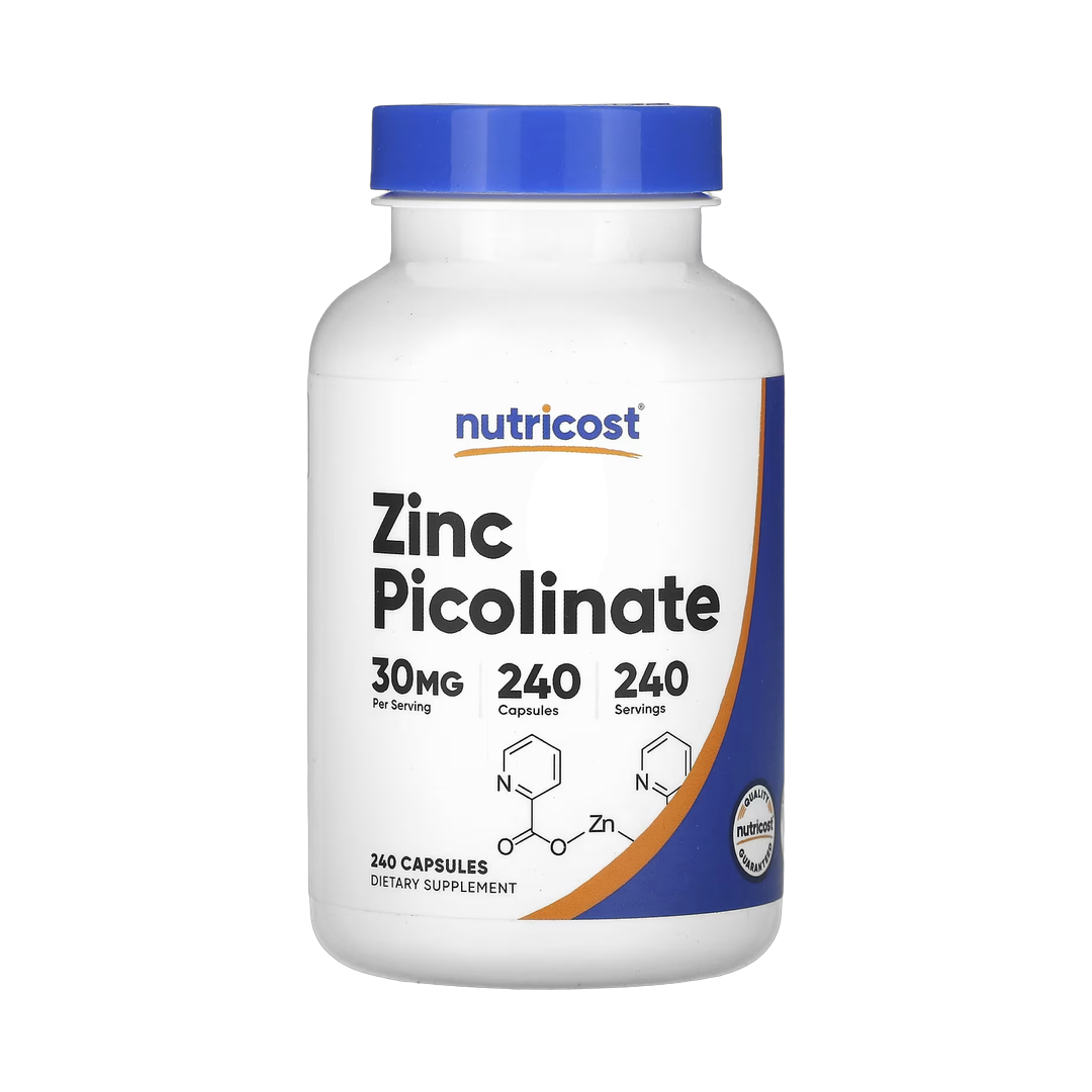Nutricost, Zinc Picolinate, 30 mg, 240 Capsules front packaging view