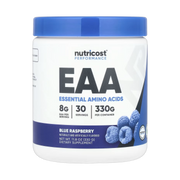 Nutricost, Performance, EAA, Blue Raspberry, 11.8 oz, 330 g front packaging view