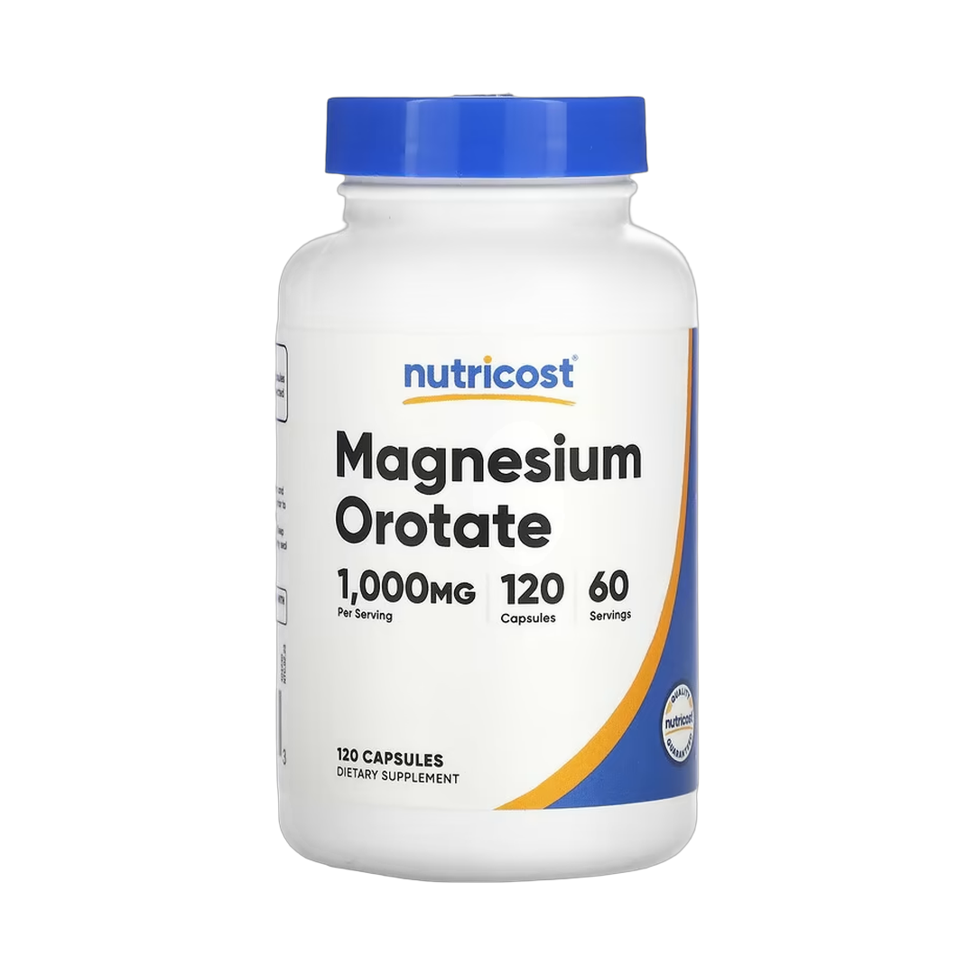 Nutricost, Magnesium Orotate, 120 Capsules front packaging view