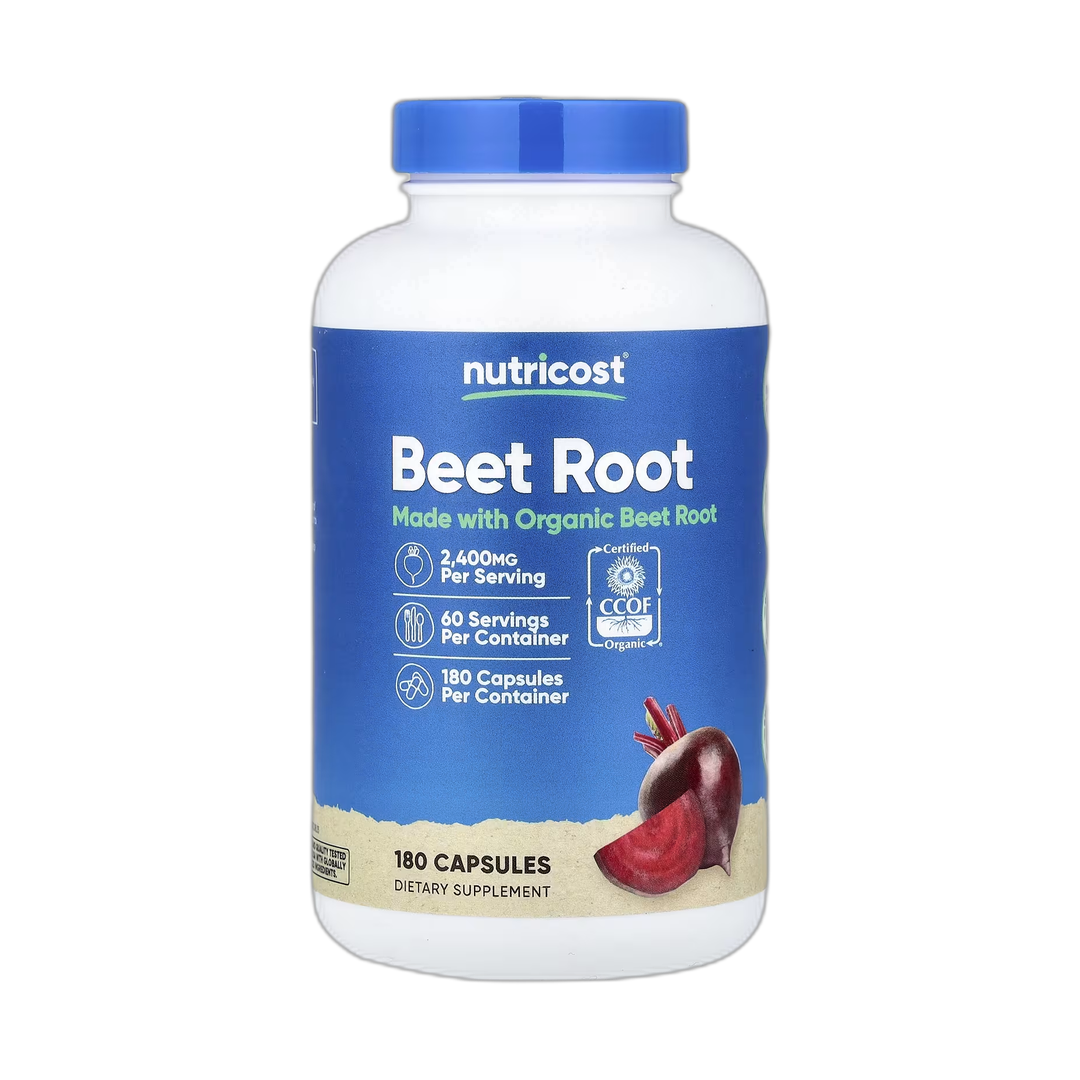 Nutricost, Beet Root, 180 Capsules front packaging view