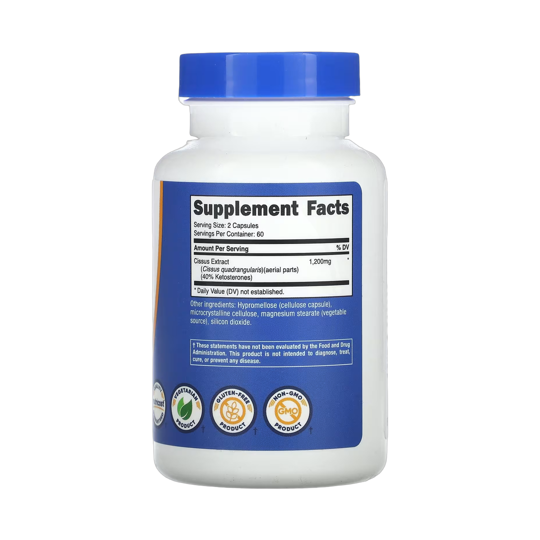 Nutricost, Cissus, 120 Capsules back packaging view