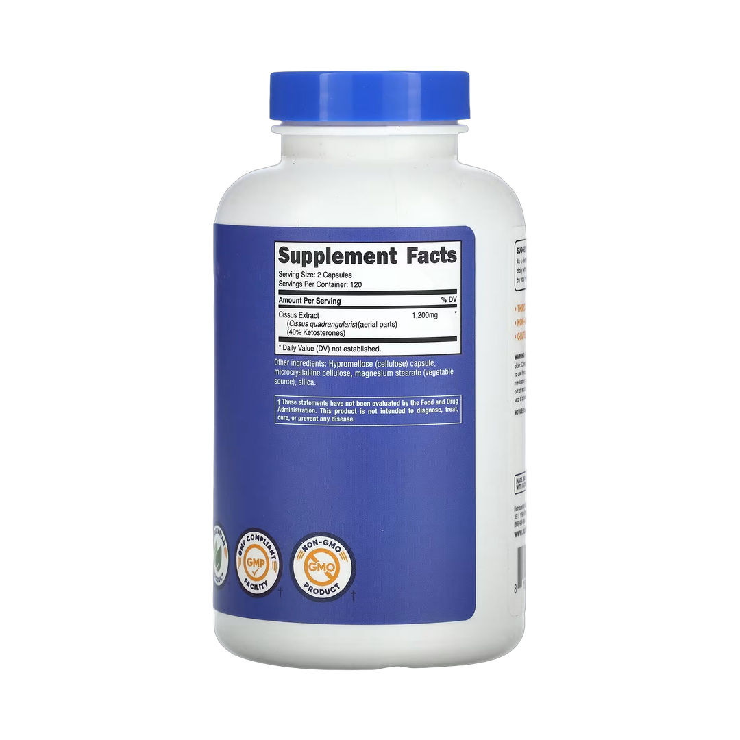Nutricost, Cissus, 240 Capsules back packaging view