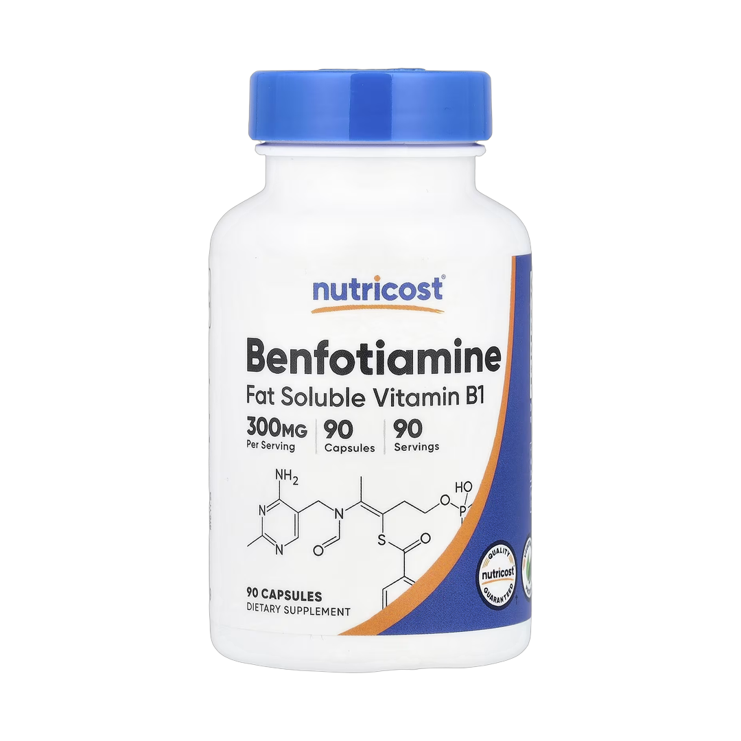 Nutricost, Benfotiamine, 300 mg, 90 Capsules front packaging view