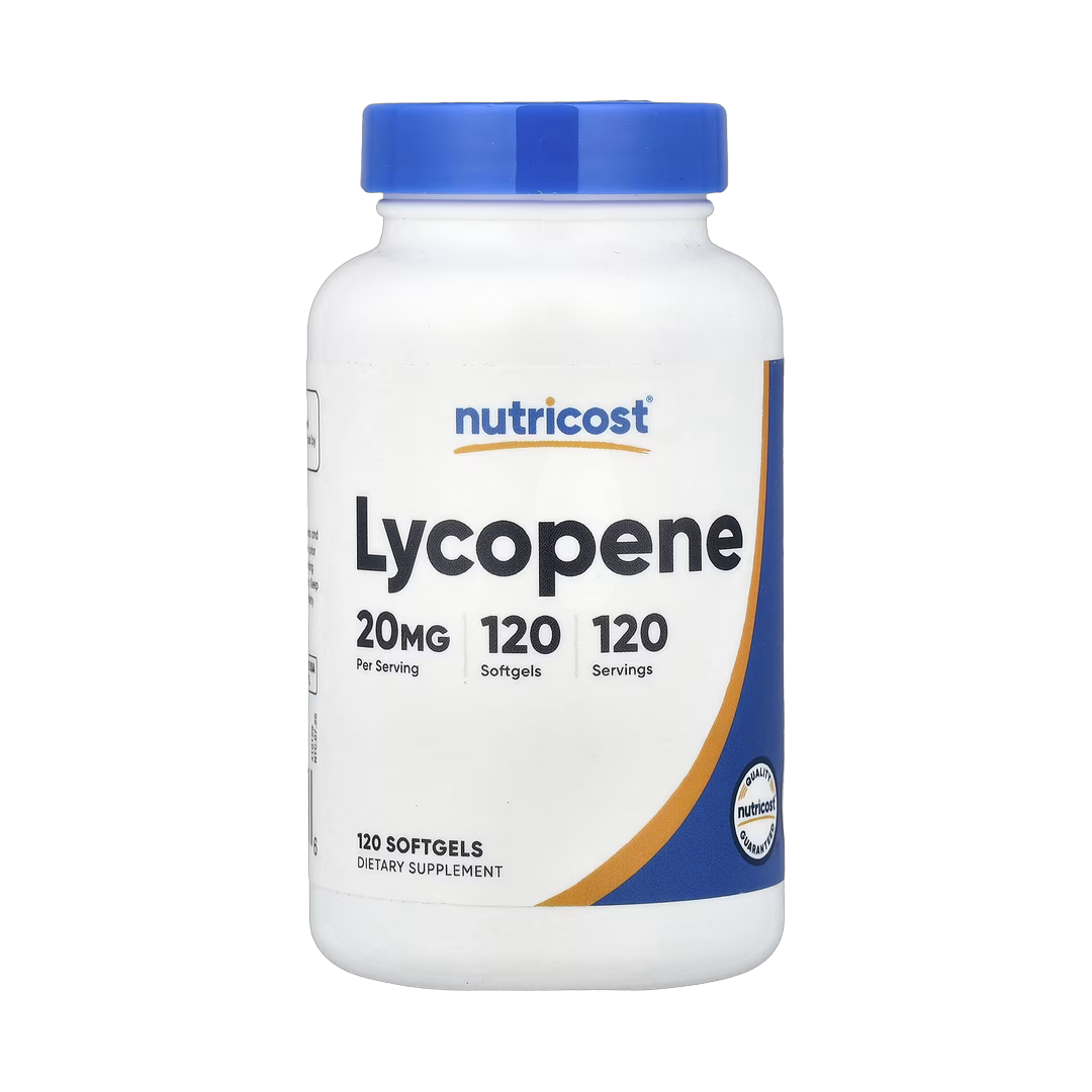 Nutricost, Lycopene, 20 mg, 120 Softgels front packaging view
