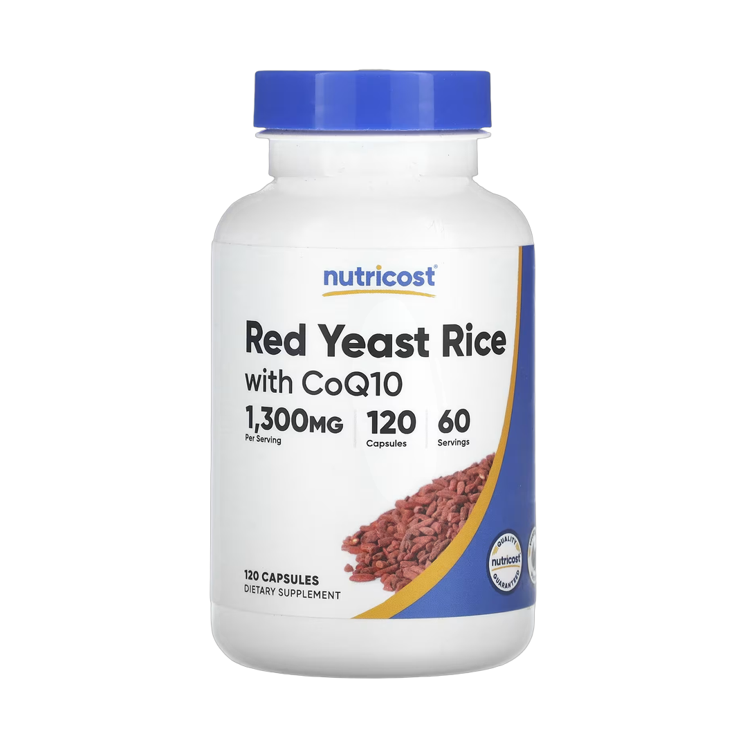 Nutricost, Red Yeast Rice With CoQ10, 120 Capsules front packaging view