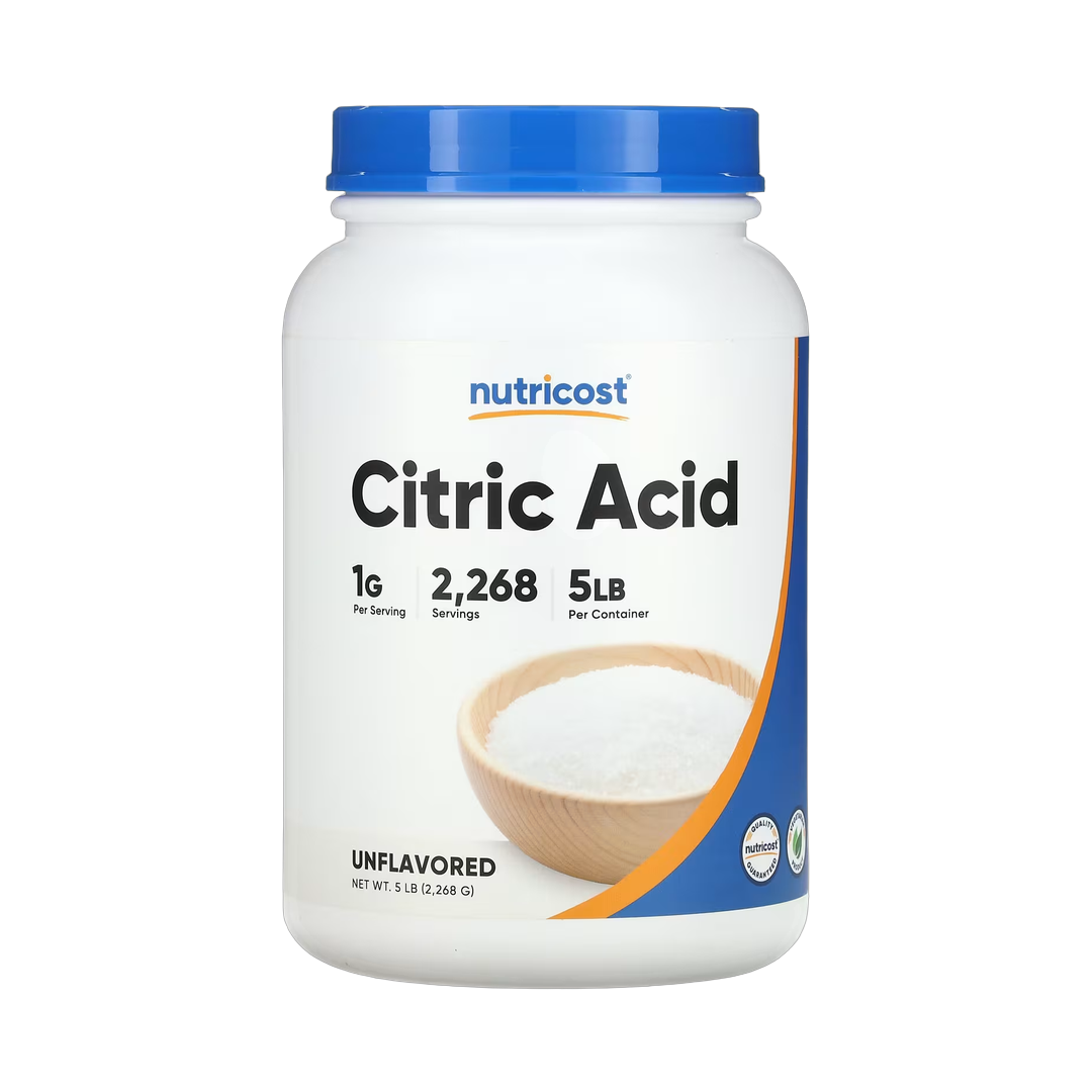 Nutricost, Citric Acid, Unflavored, 5 lb, 2,268 g front packaging view