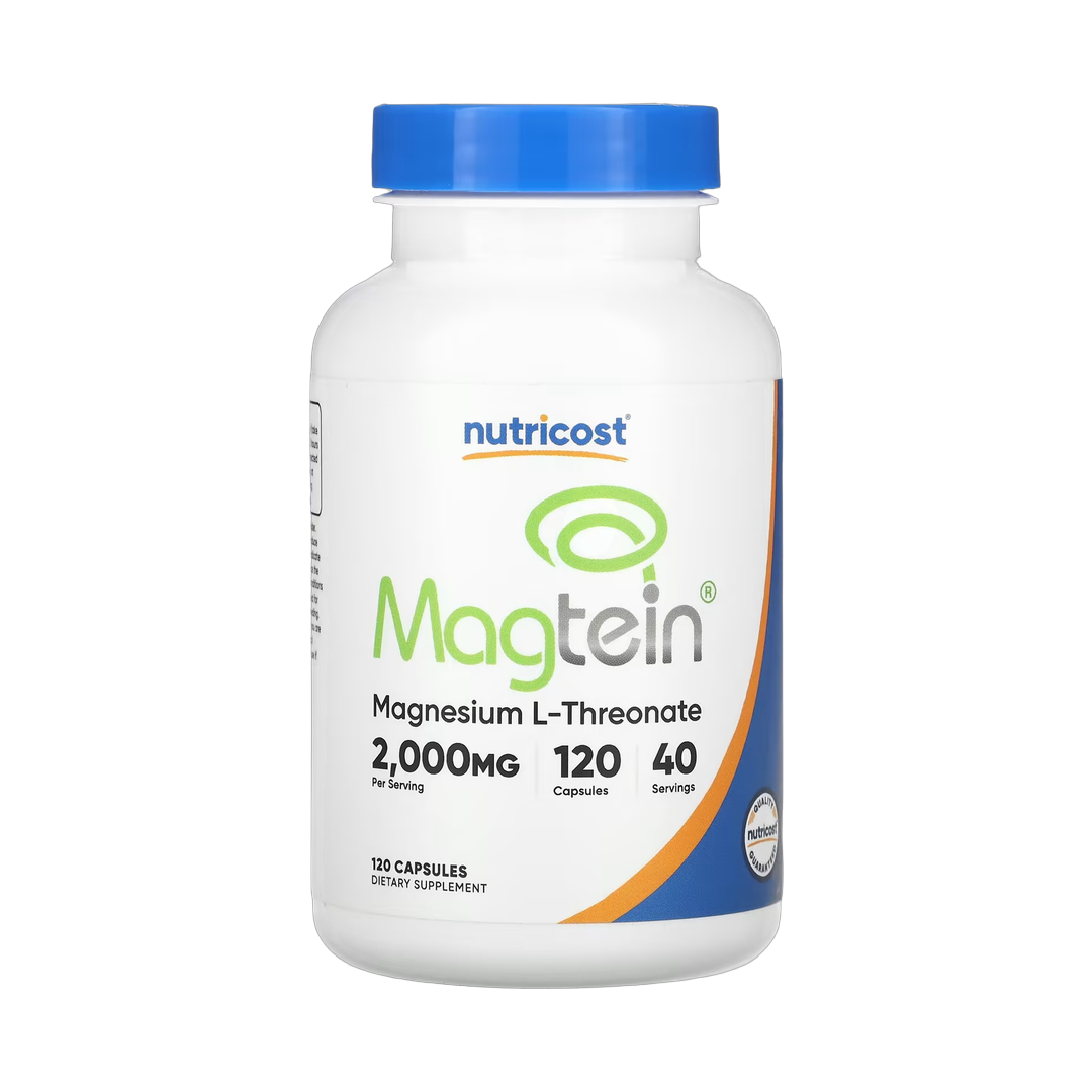 Nutricost, Magtein, Magnesium L-Threonate, 120 Capsules front packaging view