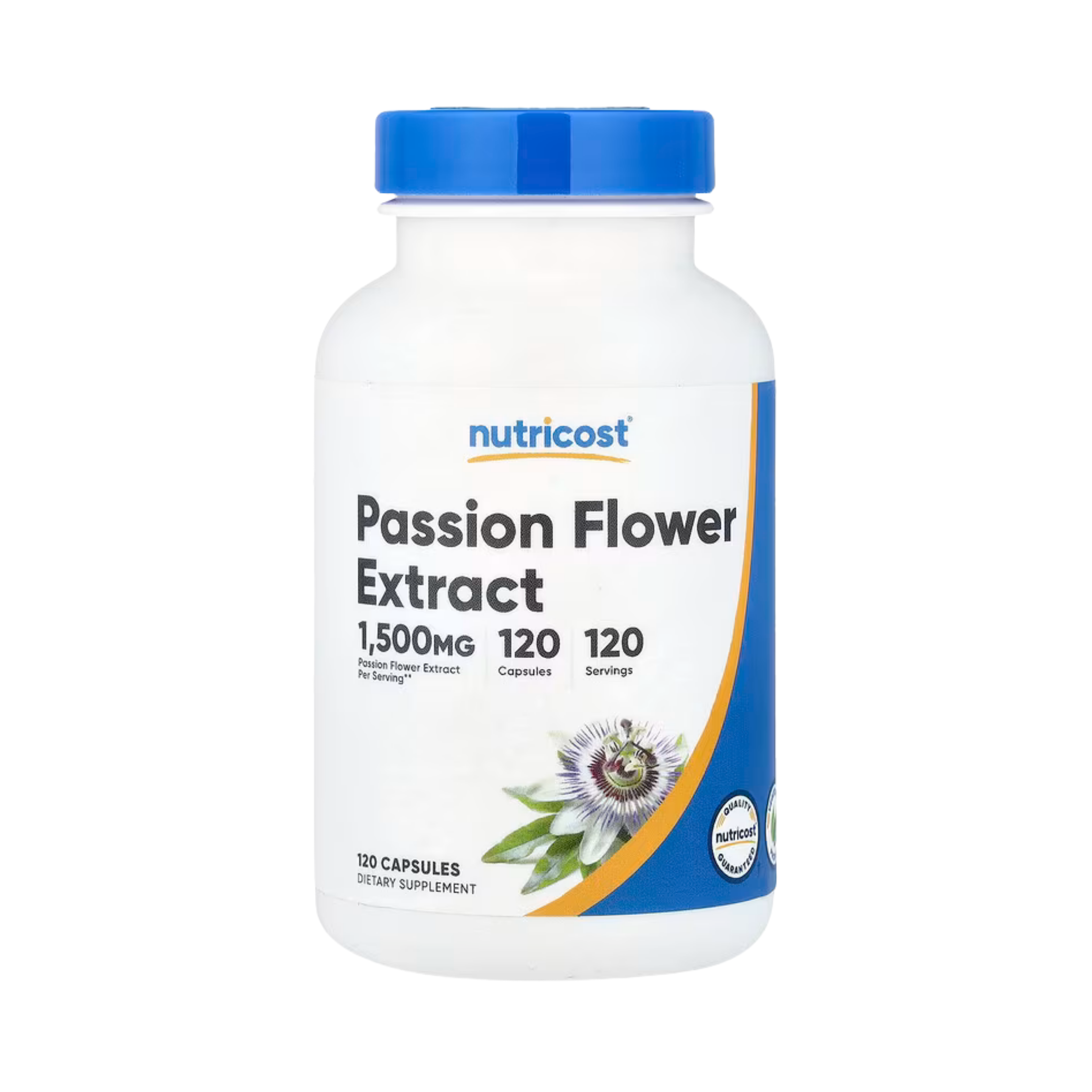 Nutricost, Passion Flower Extract, 1,500 mg, 120 Capsules front packaging view