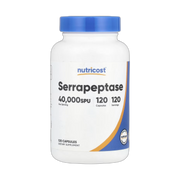 Nutricost, Serrapeptase, 20 mg, 120 Capsules front packaging view
