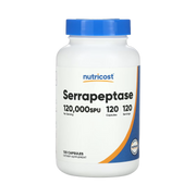 Nutricost, Serrapeptase, 60 mg (120,000 SPU), 120 Capsules front packaging view
