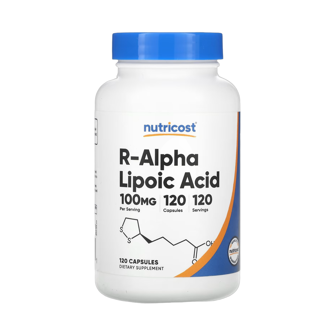 Nutricost, R-Alpha Lipoic Acid , 100 mg , 120 Capsules front packaging view
