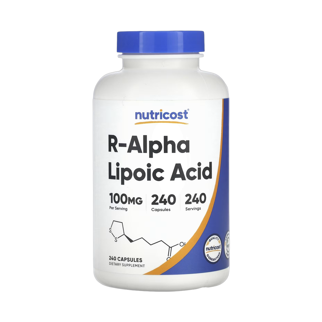 Nutricost, R-Alpha Lipoic Acid, 100 mg, 240 Capsules front packaging view