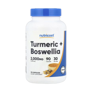 Nutricost, Turmeric + Boswellia, 90 Capsules front packaging view