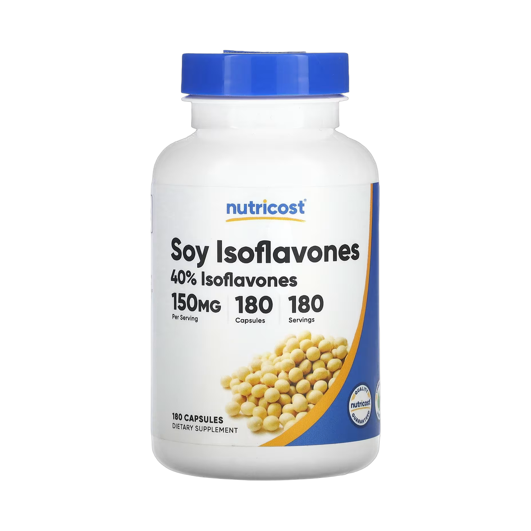 Nutricost, Soy Isoflavones, 150 mg, 180 Capsules front packaging view